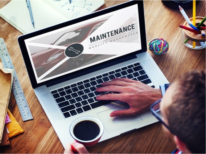 Free Person Working on Laptop Website Mockup 3